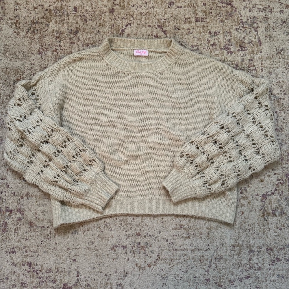 Pink Lily Cropped Sweater